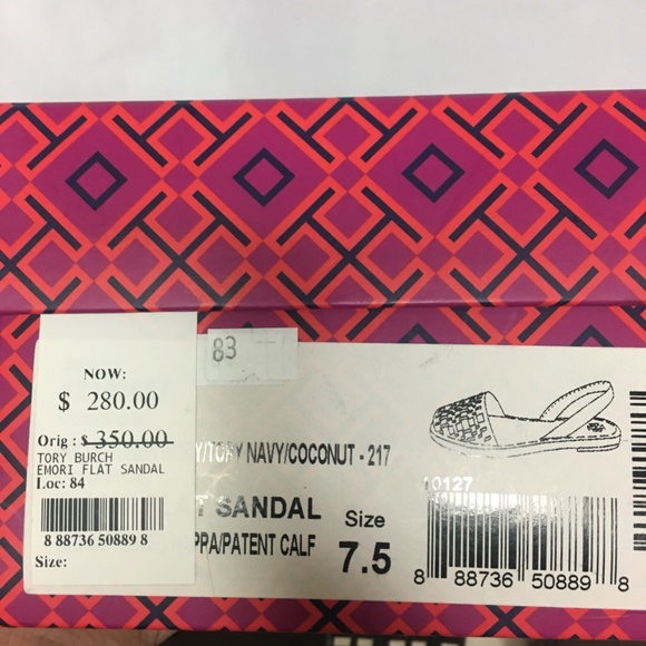 Tory Burch  Emori Flat Sandal  Multi 12158687  7.5 NIB - Picture 6 of 7